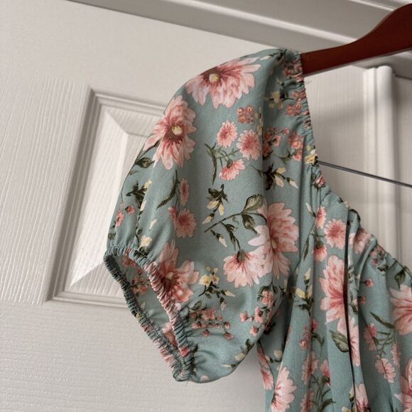 Womens Small Floral Milkmaid Dress Cottagecore Boho Coquette Soft Girl Style - Picture 5 of 16